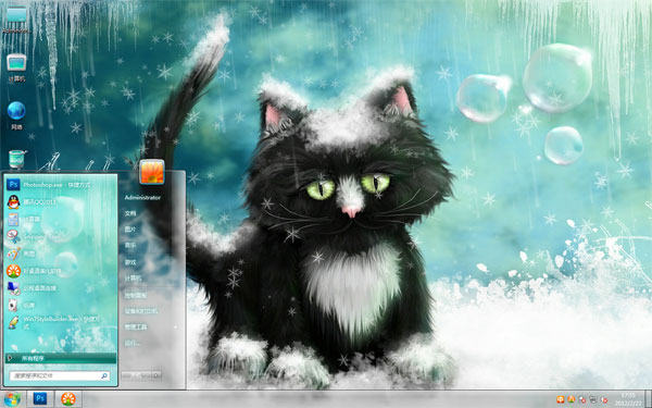 冰雪小猫win10可爱主题