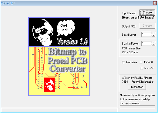 BMPͼ���ļ�ת��PCB��·��(BMPtoPCB) V1.0 ��ɫ��
